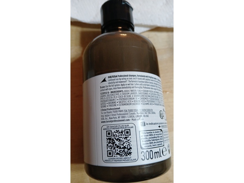 L'oreal Professionnel Paris Absolut Repair Molecular Shampoo, 10.1 fl oz/300 mL