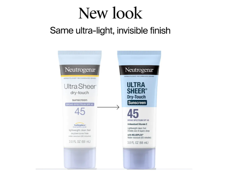 Neutrogena Ultra Sheer Dry-Touch Sunscreen Lotion, SPF 45, 3 fl oz/88 mL