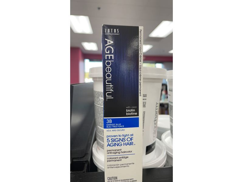 Zotos Peofessional AGEbeautiful Permanent Liqui Creme Hair Color Dye | 100% Gray Coverage | Anti-Aging | Professional Salon Coloring | 3B Darkest Blue