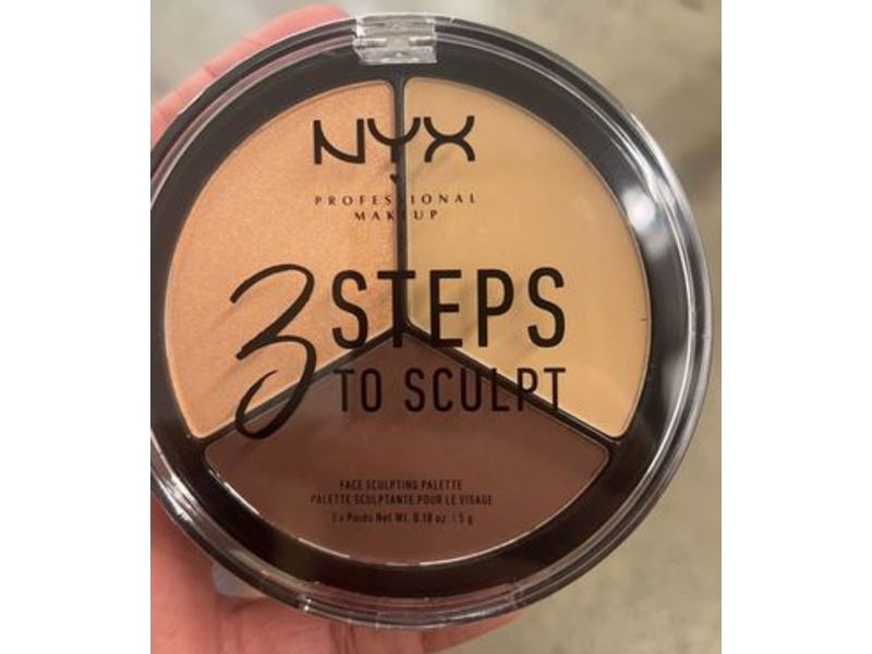 Nyx Professional Makeup 3 Step To Face Sculpting Palette, Medium, 0.18 oz/5 g