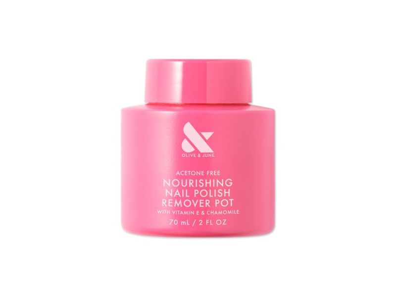 Olive & June Nourishing Nail Polish Remover Pot, Vitamin E & Chamomile, 2 fl oz/70 mL