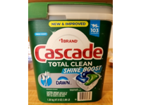 Cascade Total Clean Shine Boost Dishwasher Detergent, Fresh, 47.9 oz/1.35 kg, 103 Count - thumbnail 1