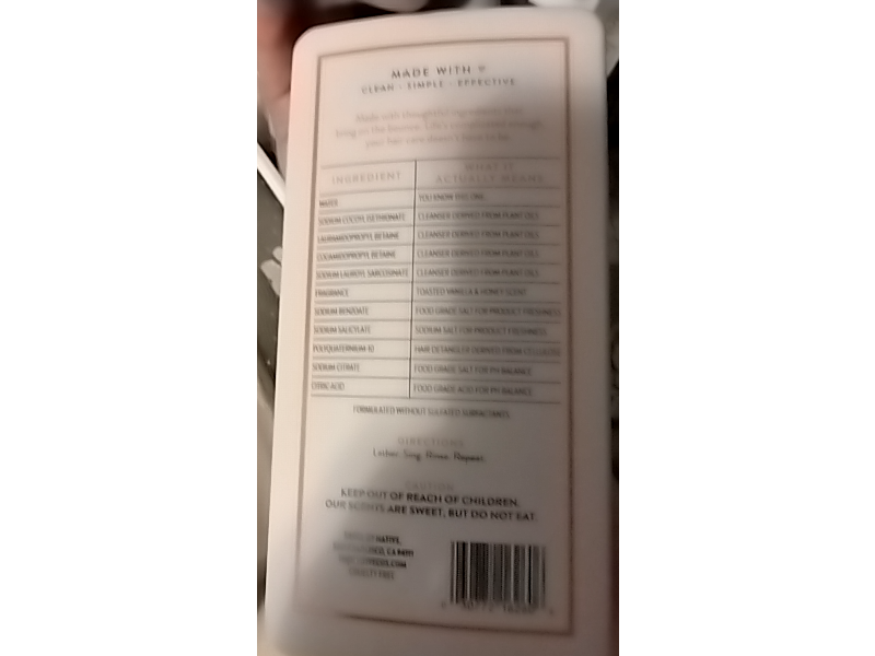 Native Volumizing Shampoo, Toasted Vanilla & Honey, 16.5 fl oz/487 mL