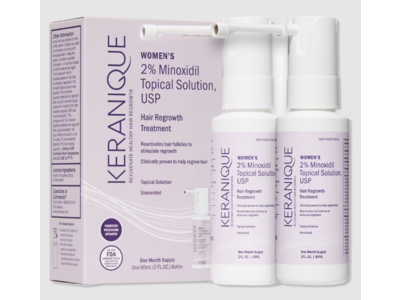 Keranique Hair Regrowth Treatment, 2% Minoxidil, 2 fl oz/60 mL, 2 Count