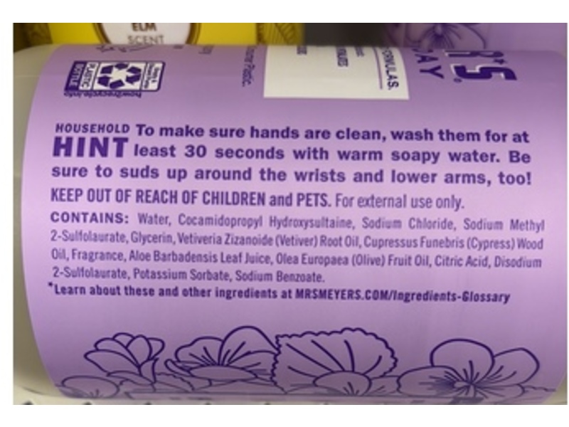 Mrs. Meyer's Clean Day Hand Soap, Violet Scent, 12.5 fl oz/370 mL