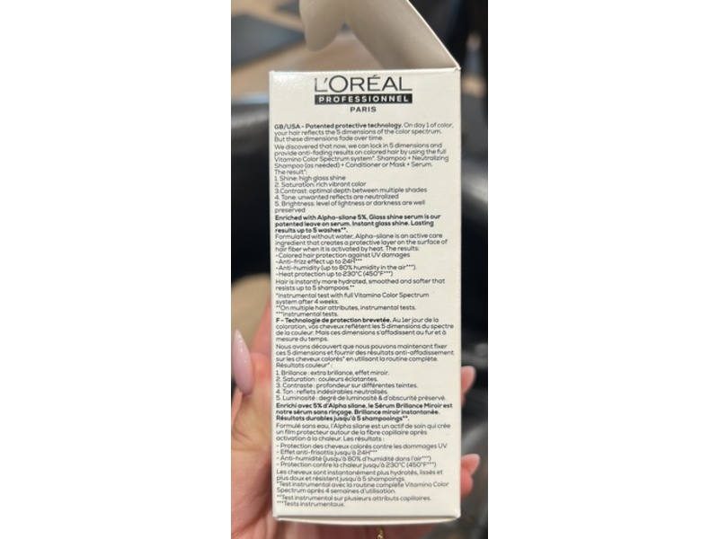 L'Oréal Professionnel Paris Vitamino Color Spectrum Glass Shine Serum, 1.6 fl oz/50 mL