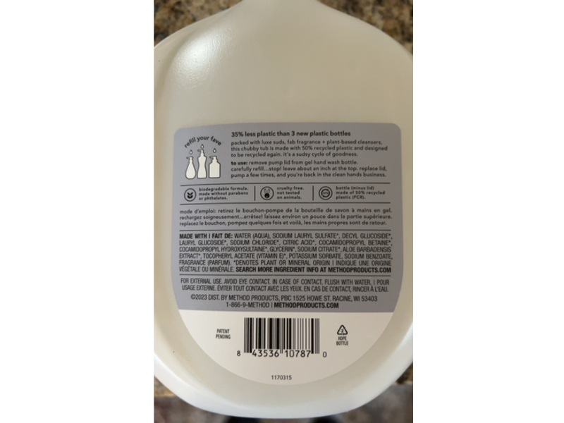 Method Gel Hand Wash Refill, Vetiver + Amber, 34 fl oz/1 L