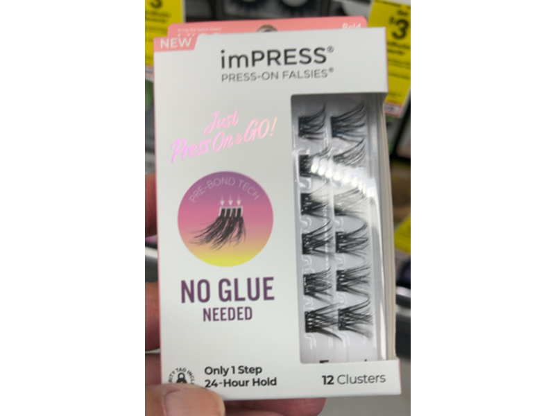 Impress Press-On False Eyelashes, Bold Volume, 12 Count