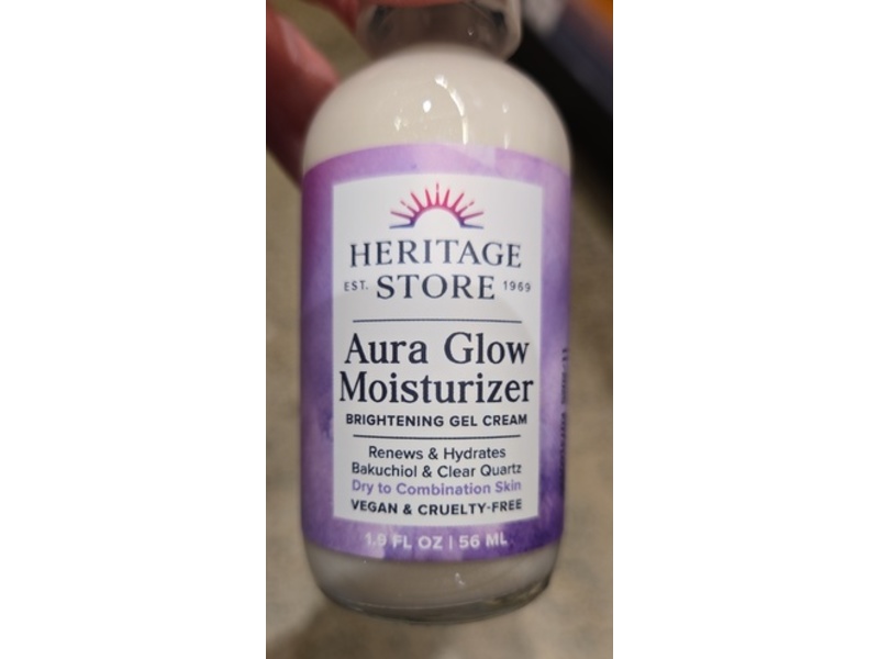 Heritage Store Aura Glow Moisturizer Brightening Gel Cream, 1.9 fl oz/56 mL