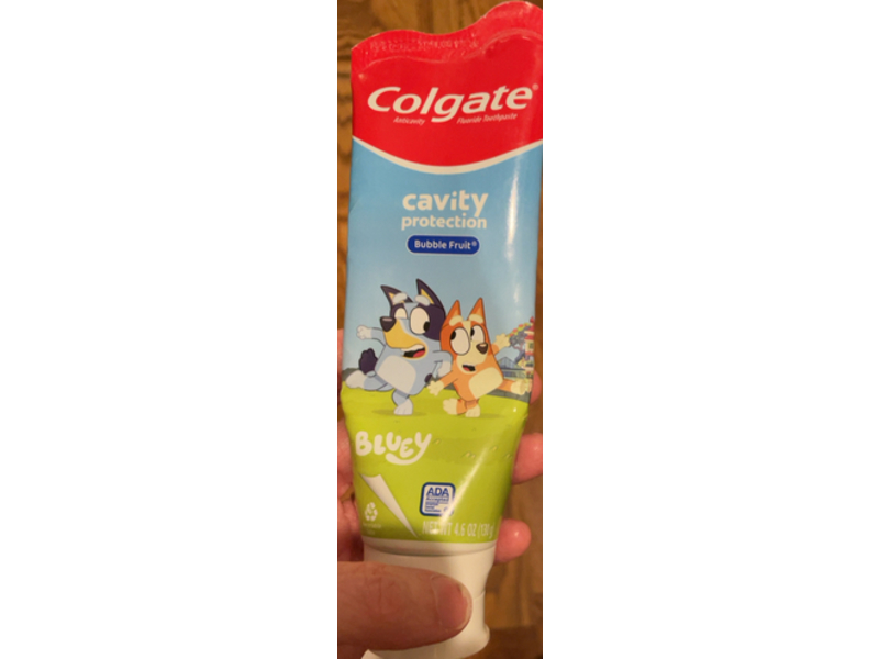 Colgate Cavity Protection Bluey Toothpaste , Bubble Fruit, 4.6 oz/130 g