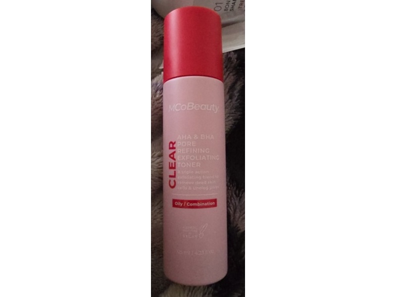 McoBeauty AHA&BHA Pore Refining Exfoliating Toner, Clear, 4.23 fl oz/125 mL