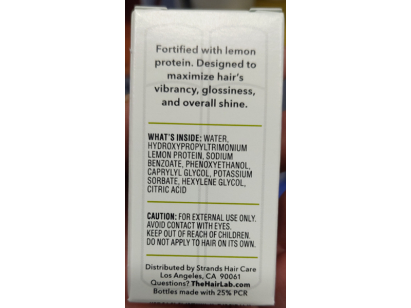 The Hair Lab By Strands Shine Boost Dose Set, Lemon Protein, 0.2 fl oz/6 mL