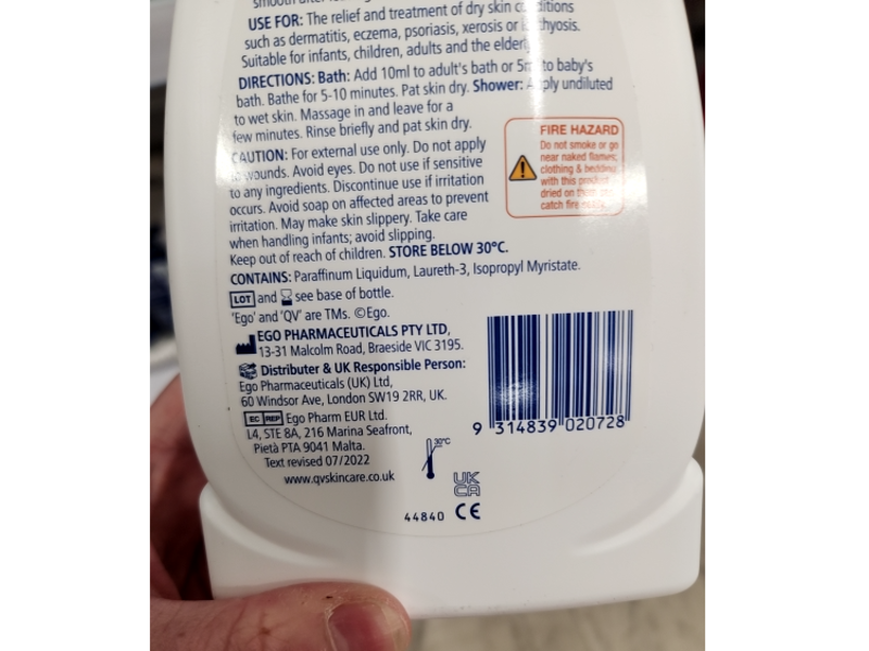 QV Bath Oil, Light, 500 mL