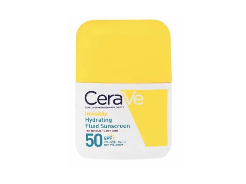 Cerave Invisible Hydrating Fluid Sunscreen, Spf 50, 1.69 fl oz/50 mL