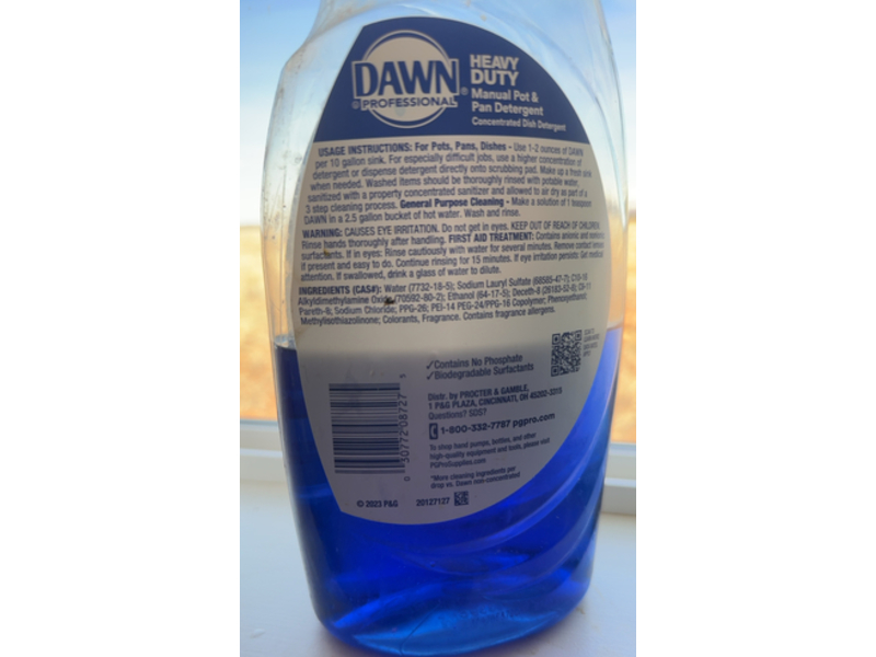Dawn P&G Professional Manual Pot & Pan Concentrated Dish Detergent, 38 fl oz/1.12 L