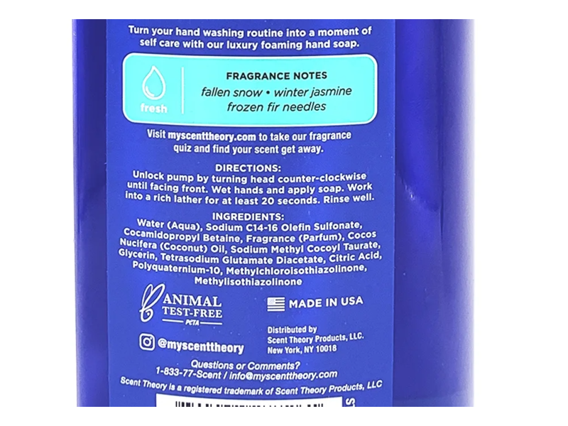 Scent Theory Foaming Hand Soap, Winter Solstice, 11 fl oz/325 mL