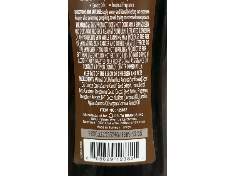 Personal Care Tanning Oil, Dark, 5 fl oz/148 mL