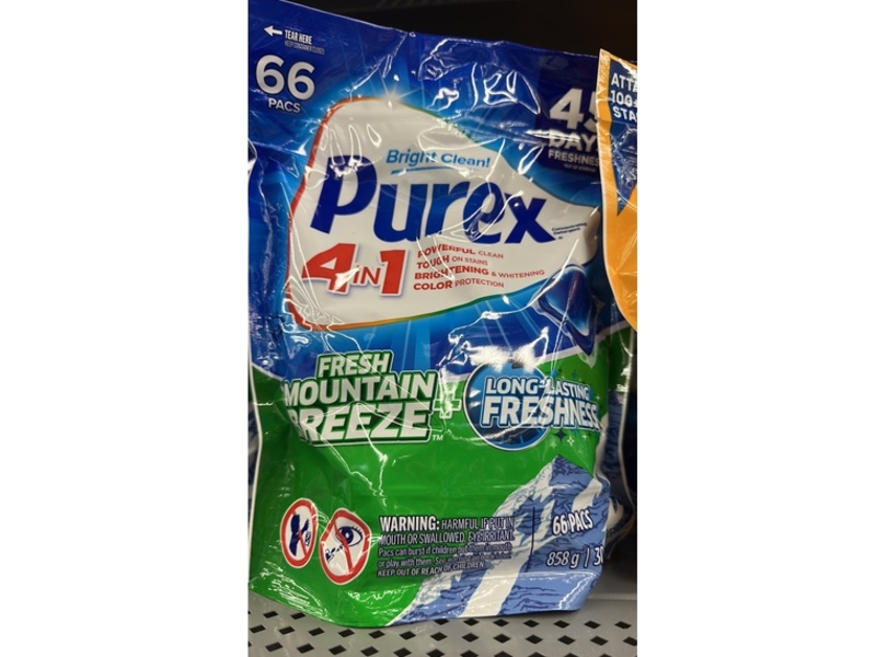 Purex Laundry Pacs, Fresh Mountain Breeze, 66 Count