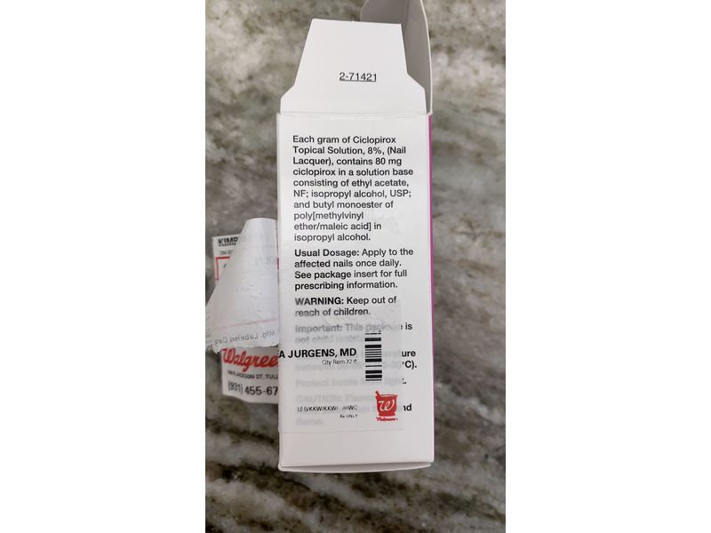 Ciclopirox Topical Solution 8%, 6.6 mL, Cosette Pharmaceuticals, Inc (RX)
