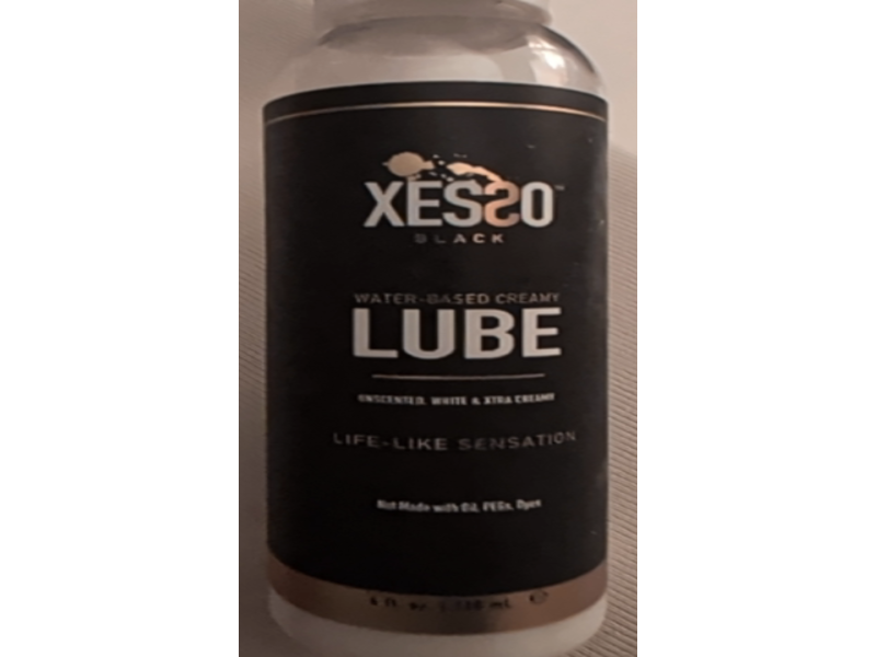 Xesso Black Water-Based Creamy Lube, Life-Like Sensation, Unscented, 4 fl oz/120 mL