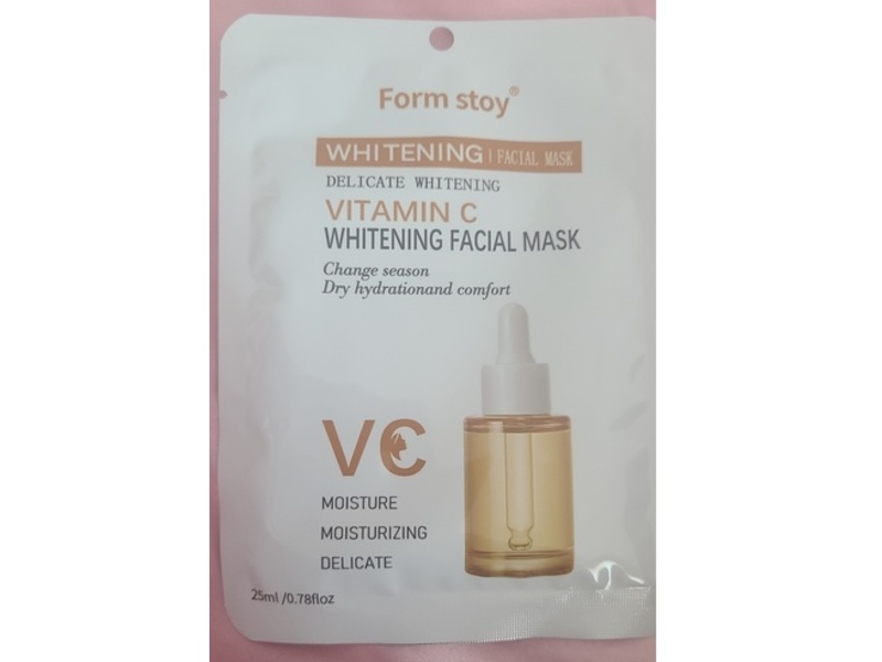 Form Stoy Whitening Facial Mask, Vitamin C, 0.78 fl oz/25 mL