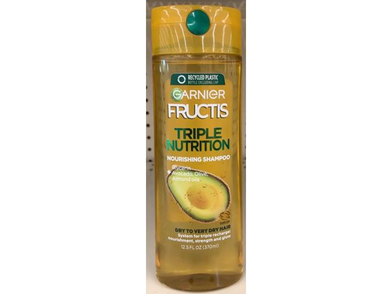 Garnier Fructis Nourishing Shampoo, Triple Nutrition, 12.5 fl oz/370 mL