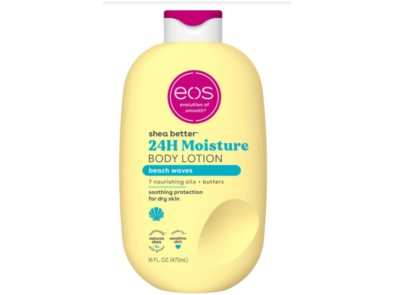 Eos Shea Better 24H Moisture Body Lotion, Beach Waves, 16 fl oz/473 mL