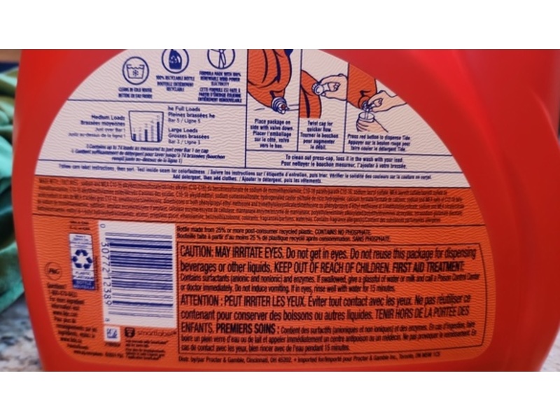 Tide+ A Touch Of Downy Liquid Laundry Detergent, April Fresh, 74 Loads, 105 fl oz/3.1 L