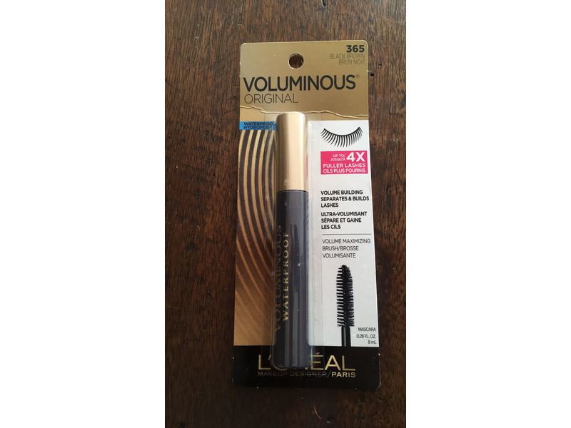 L'Oreal Paris Voluminous Original Waterproof Mascara, Black Brown, 0.28 Ounces