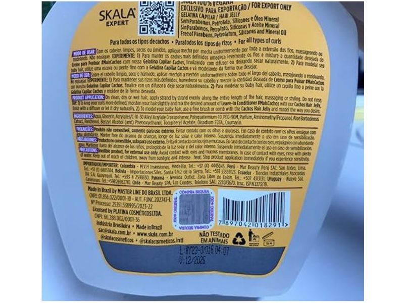 Skala Expert Gelatina Capilar Hair Jelly, Cachos, 35.2 oz/1000 g