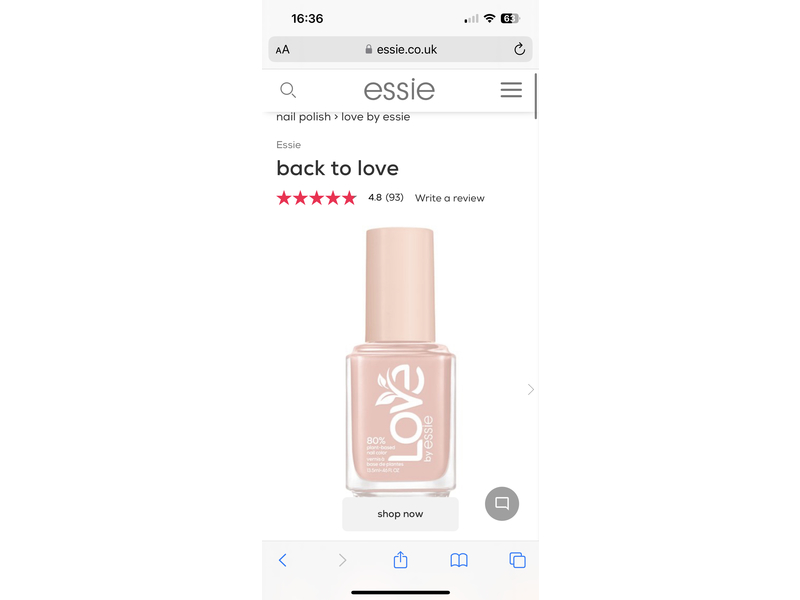 Essie Plant Based Nail Color, Back To Love, 0.46 fl oz/13.5 mL
