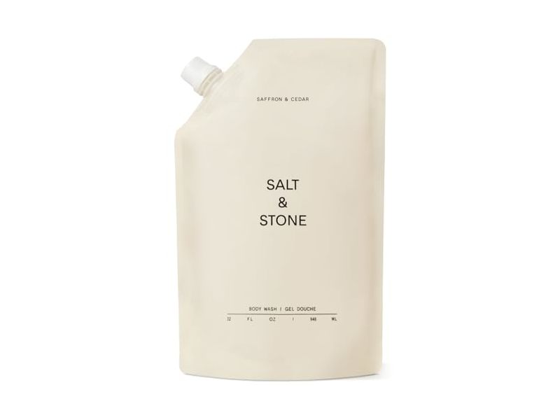 Salt & Stone Body Wash Refill, Saffron & Cedar, 32 fl oz/946 mL