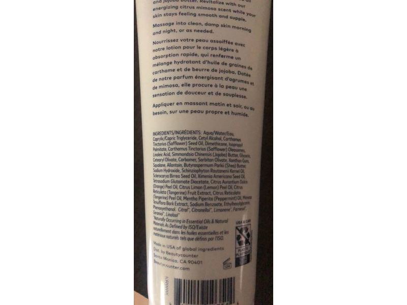 Beautycounter Hydrating Body Lotion, Citrus Mimosa, 6 fl oz/236 ml