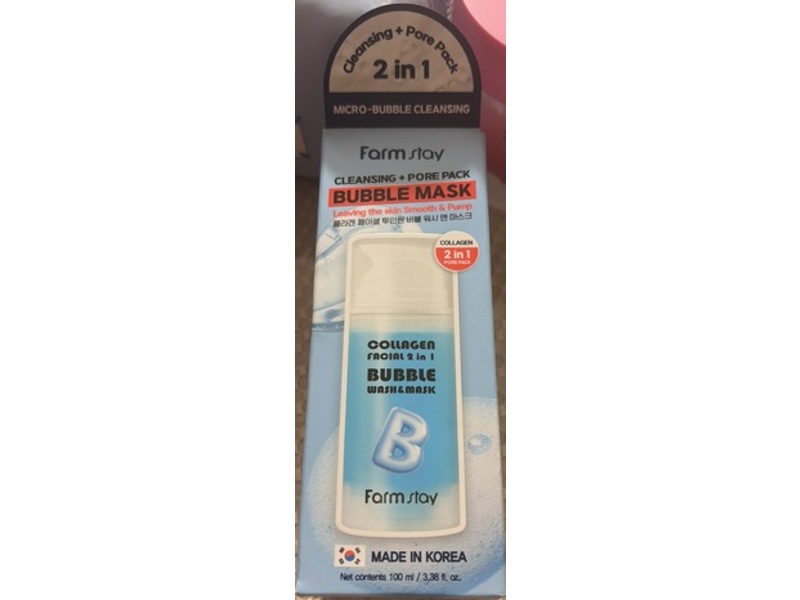 Farm Stay Collagen Facial 2 In 1 Bubble Wash & Mask, 3.38 fl oz/100 mL