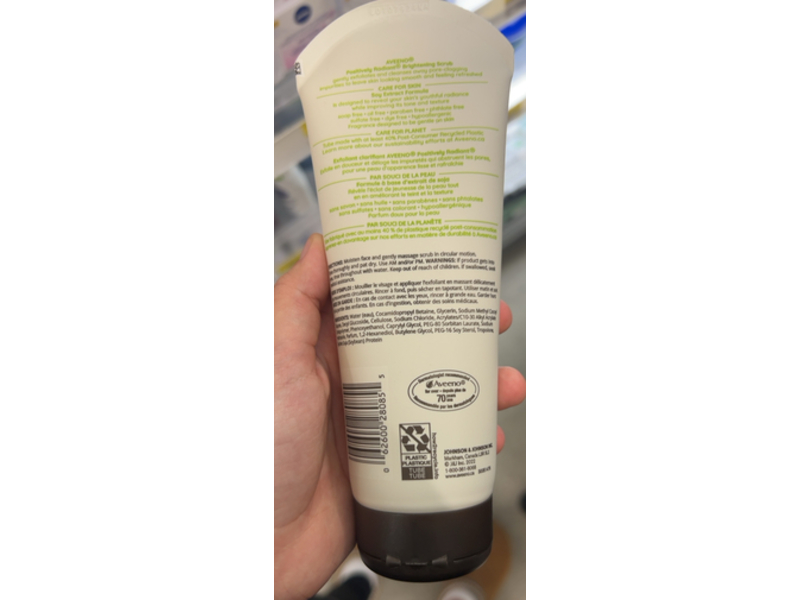 Aveeno Positively Radiant Brightening Scrub, Soy Extract, 198 g