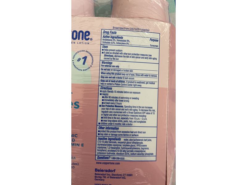 Coppertone Water Babies Sunscreen Lotion, SPF 50, 8 fl oz/237 mL, Pack of 2