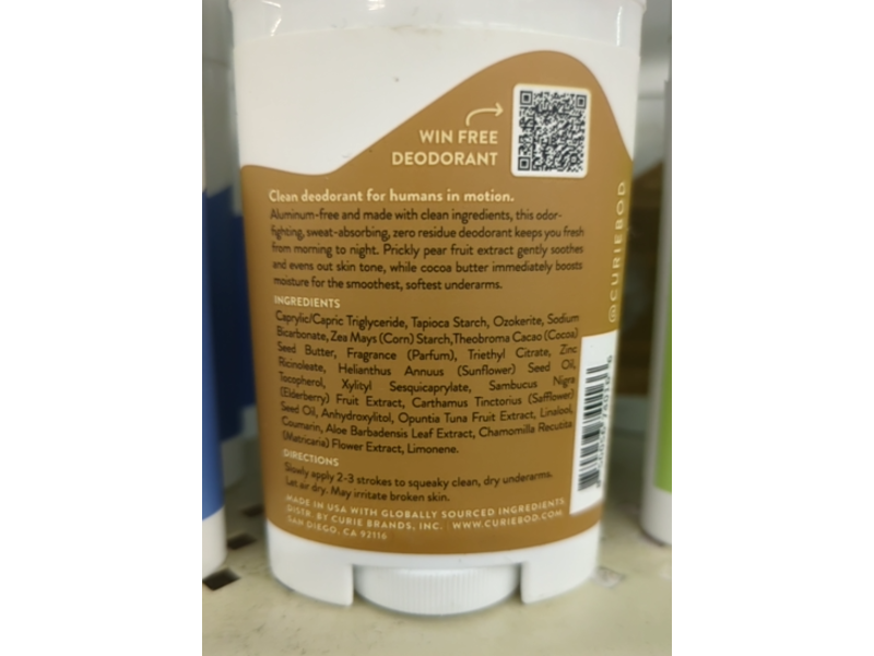 Curie Clean Deodorant, Santal Sage, 2 oz/56.7 g