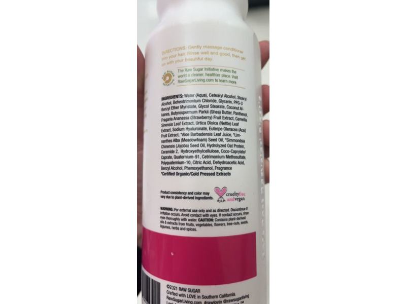Raw Sugar The Volume Revive Conditioner, Strawberry + White Tea + Nettle, 18 fl oz/532 mL