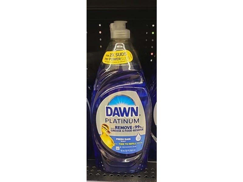 Dawn Platinum Dishwashing Liquid, Fresh Rain, 26.8 fl oz/792 mL
