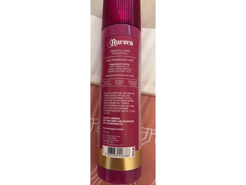Bath & Body Works Disney Princess Fragrance Mist, Aurora, 8 fl oz/236 mL