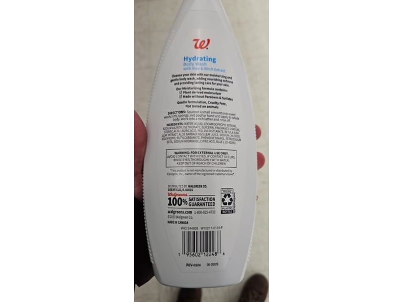 Walgreens Hydrating Body Wash, Aloe & Birch Extract, 22 fl oz/651 mL