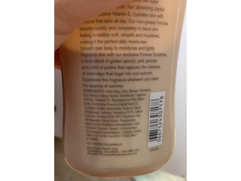 Bath & Body Works Forever Sunshine Body Lotion, 8 fl oz/236 mL