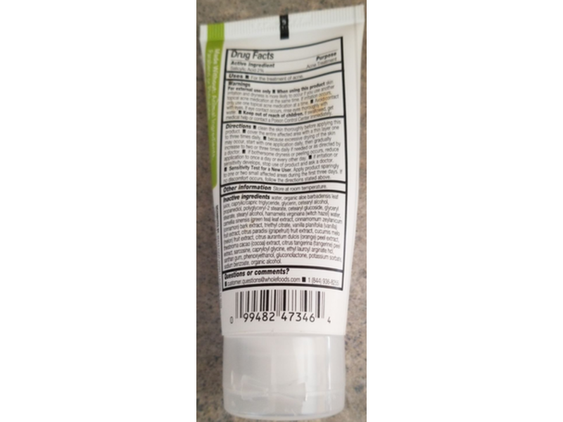 365 Whole Foods Market Acne Care Moisturizer Botanical Extracts, 2 fl oz / 59 ml