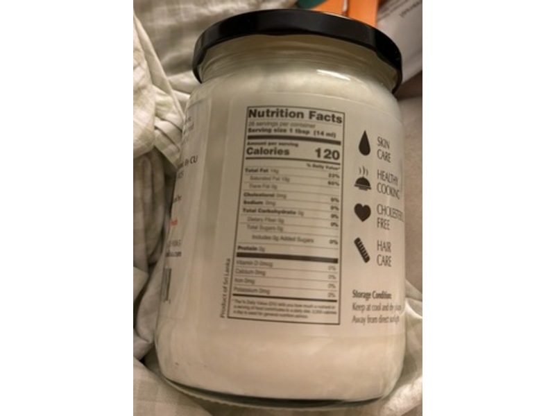 Lombardi Organic Coconut Oil, 16 fl oz/473 mL