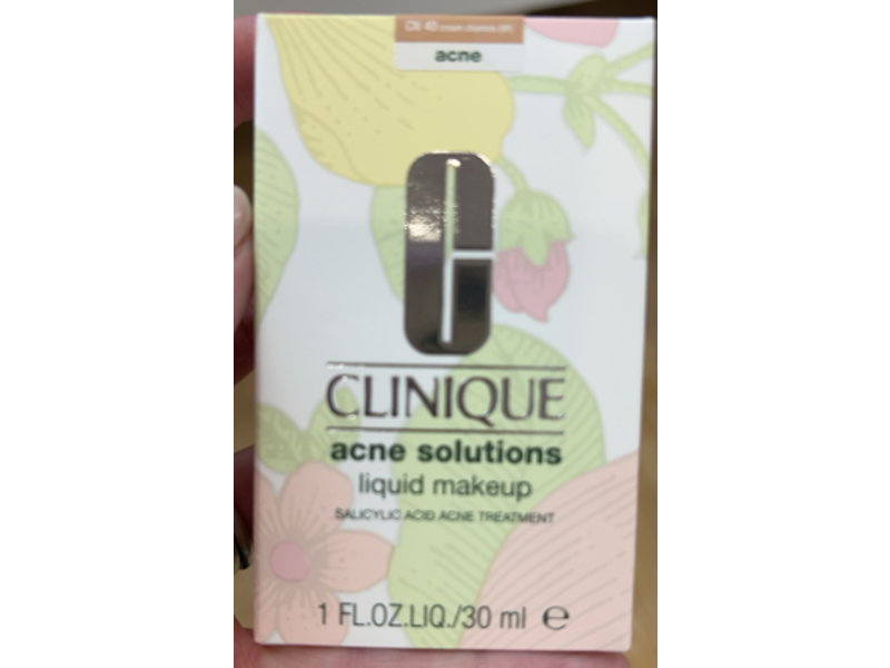 Clinique Acne Solutions Liquid Makeup Foundation, CN 40 Cream Chamois, 1 fl z/30 mL
