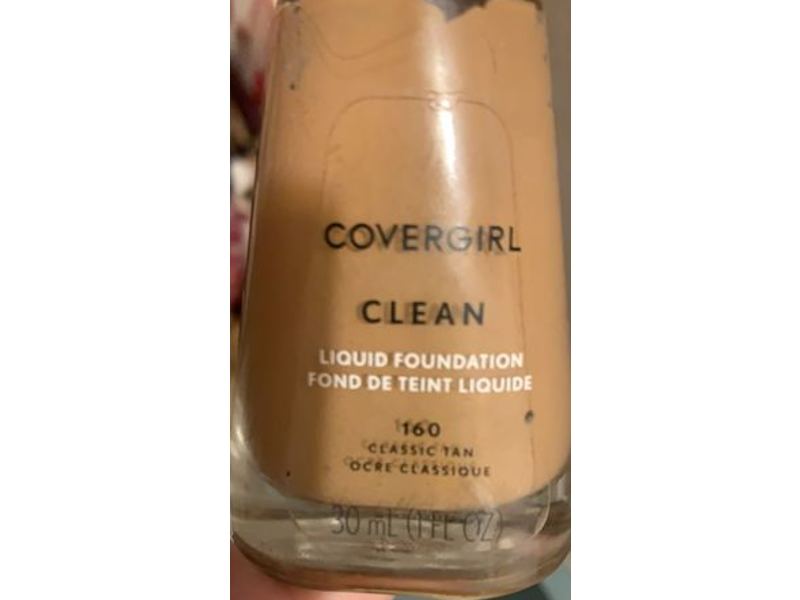 Covergirl Clean Liquid Foundation, 160 Classic Tan, 1 fl oz/30 mL