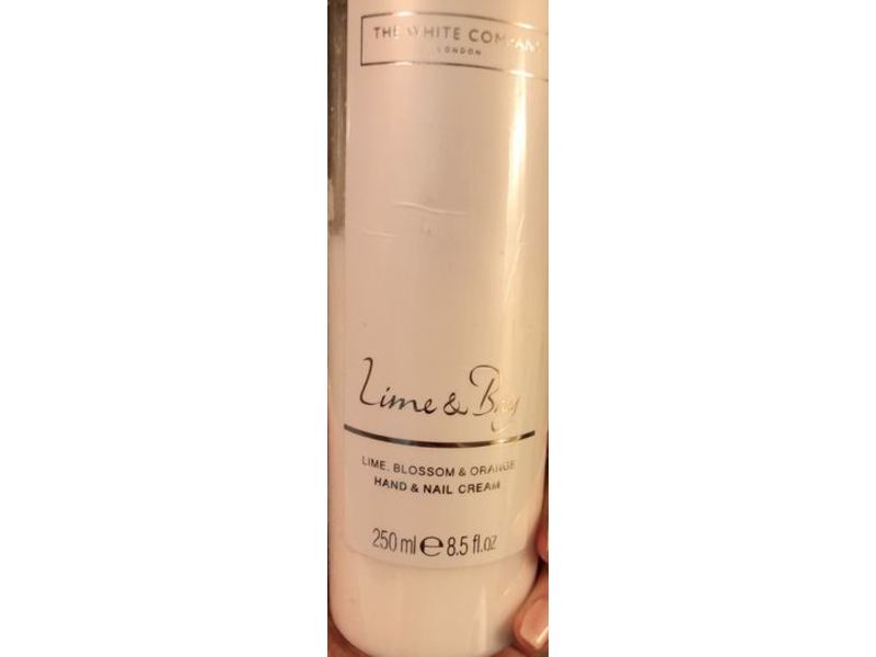 The White Company London Hand & Nail Cream, Lime & Bay, 8.5 fl oz/250 mL