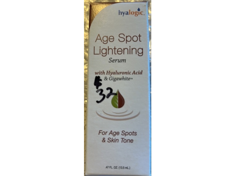 Hyalogic Age Spot Lightening Serum, Hyaluronic Acid & Gigawhite, .47 fl oz/13.5 mL