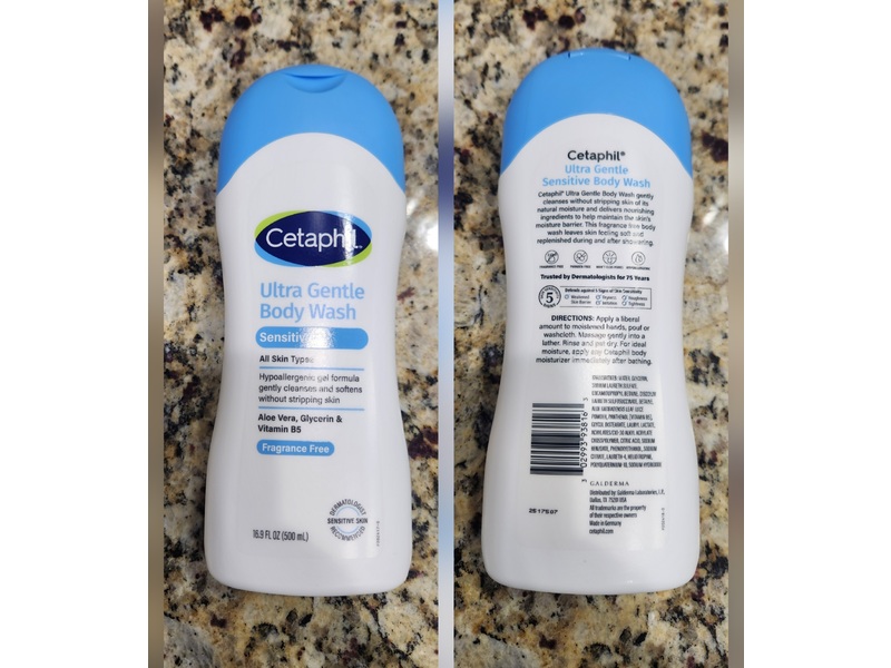 Cetaphil Ultra Gentle Body Wash, Fragrance Free, 16.9 fl oz |500 mL