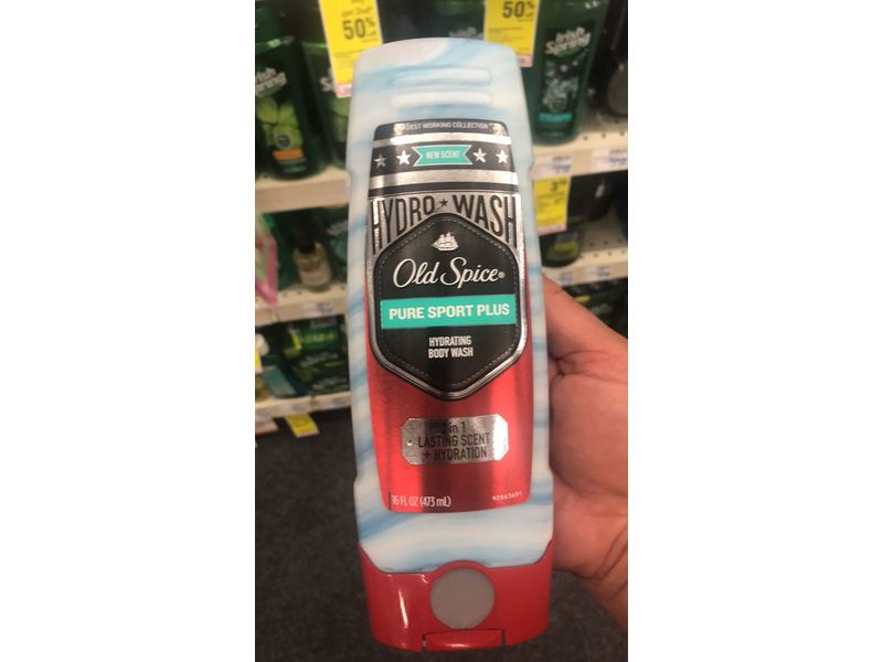 Old Spice Hardest Working Collection Hydro Body Wash, Pure Sport Plus, 16 Fluid Ounce